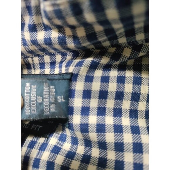 Ralph Lauren Cotton Gingham Classic Fit Button-Down Shirt Blue/White Mens Size L - Picture 8 of 11
